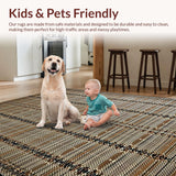 Ultra Soft Area Rug, Non Slip, Stain Resistant, Washable Area Rugs for Living Room, Bedroom, Elegant Luxe Deer Aesthetic(Brown)