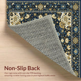 Intricate Design Non Shedding Beige and Gold(Blue)