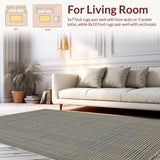 Ultra Soft Area Rug, Non Slip, Stain Resistant, Washable Area Rugs for Living Room, Bedroom, Sleek Minimalist Solid Aesthetic(Beige)