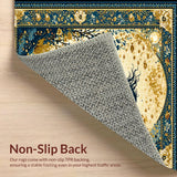 Ultra Soft Area Rug, Non Slip, Stain Resistant, Washable Area Rugs for Living Room, Bedroom, Rustic Ocean Wave Motif(Gold)