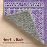Ultra Soft Area Rug, Non Slip, Stain Resistant, Washable Area Rugs for Living Room, Bedroom, Elegant Symmetrical Design Appeal(Purple)