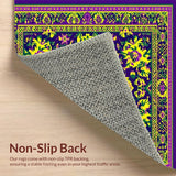 Ultra Soft Area Rug, Non Slip, Stain Resistant, Washable Area Rugs for Living Room, Bedroom, Striking Earthy Multicolor Swirls(Purple)
