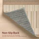 Ultra Soft Area Rug, Non Slip, Stain Resistant, Washable Area Rugs for Living Room, Bedroom, Vintage-Inspired Earthy Scallop Pattern(Beige)
