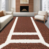 Ultra Soft Area Rug, Non Slip, Stain Resistant, Washable Area Rugs for Living Room, Bedroom, Playful Retro Sports Decor(Brown)