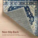 Ultra Soft Area Rug, Non Slip, Stain Resistant, Washable Area Rugs for Living Room, Bedroom, Rustic Textured Abstract Motif(Blue)