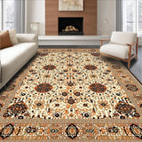 Ultra Soft Area Rug, Non Slip, Stain Resistant, Washable Area Rugs for Living Room, Bedroom, Artisan Round Jute Placemat Rustic Bohemian Design(Ivory)