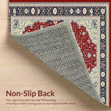 Ultra Soft Area Rug, Non Slip, Stain Resistant, Washable Area Rugs for Living Room, Bedroom, Contemporary Colorful Lattice Features(Red)