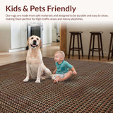 Ultra Soft Area Rug, Non Slip, Stain Resistant, Washable Area Rugs for Living Room, Bedroom, Artful Rustic Cow Pattern Accent(Brown)