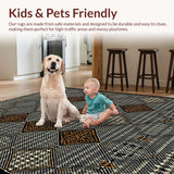Ultra Soft Area Rug, Non Slip, Stain Resistant, Washable Area Rugs for Living Room, Bedroom, Subtle Modern Lattice Texture(Gray)