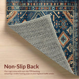Ultra Soft Area Rug, Non Slip, Stain Resistant, Washable Area Rugs for Living Room, Bedroom, Colorful Ethnic Patterned Rug(Blue)