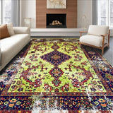 Ultra Soft Area Rug, Non Slip, Stain Resistant, Washable Area Rugs for Living Room, Bedroom, Boho Antique Moss Meditation Area Carpet(Green)