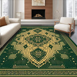 Ultra Soft Area Rug, Non Slip, Stain Resistant, Washable Area Rugs for Living Room, Bedroom, Vintage Distressed Low Pile Area Sage Green and Cream Boho Style(Green)