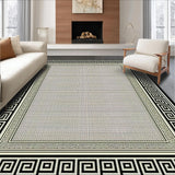 Ultra Soft Area Rug, Non Slip, Stain Resistant, Washable Area Rugs for Living Room, Bedroom, Rustic Elegant Diamond Pattern Fusion(Gray)