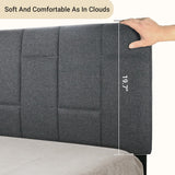 ODIKA Gray Low Profile Upholstered Platform Bed Frame (Full)