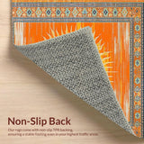 Ultra Soft Area Rug, Non Slip, Stain Resistant, Washable Area Rugs for Living Room, Bedroom, Vibrant Colorful Geometric Delight(Orange)