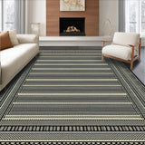 Ultra Soft Area Rug, Non Slip, Stain Resistant, Washable Area Rugs for Living Room, Bedroom, Chic Black Ivory Trellis Aesthetic(Gray)