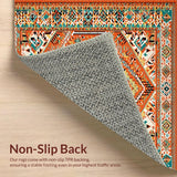 Ultra Soft Area Rug, Non Slip, Stain Resistant, Washable Area Rugs for Living Room, Bedroom, Rustic Orange Medallion Elegance(Orange)