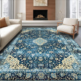 Chic Retro Blue Patterned Motif(Blue)