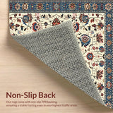 Ultra Soft Area Rug, Non Slip, Stain Resistant, Washable Area Rugs for Living Room, Bedroom, Chic Earthy Floral Motif(Beige)