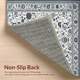 Ultra Soft Area Rug, Non Slip, Stain Resistant, Washable Area Rugs for Living Room, Bedroom, Rustic Vintage Tiled Pattern(White)