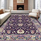 Ultra Soft Area Rug, Non Slip, Stain Resistant, Washable Area Rugs for Living Room, Bedroom, Abstract Artful Purple Blossom Style(Purple)