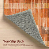 Ultra Soft Area Rug, Non Slip, Stain Resistant, Washable Area Rugs for Living Room, Bedroom, Lively Textured Warmth Elements(Orange)