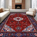 Ultra Soft Area Rug, Non Slip, Stain Resistant, Washable Area Rugs for Living Room, Bedroom, Traditional Non-Slip Bedroom Rug for Pets(Red)