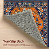 Ultra Soft Area Rug, Non Slip, Stain Resistant, Washable Area Rugs for Living Room, Bedroom, Chic Abstract Patterned Elegance(Orange)