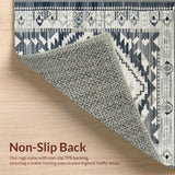 Ultra Soft Area Rug, Non Slip, Stain Resistant, Washable Area Rugs for Living Room, Bedroom, Transitional Cozy Block Print(Gray)