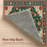 Ultra Soft Area Rug, Non Slip, Stain Resistant, Washable Area Rugs for Living Room, Bedroom, Traditional Green Velvet Prayer Mat for Mosque(Green)
