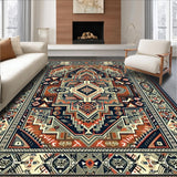 Ultra Soft Area Rug, Non Slip, Stain Resistant, Washable Area Rugs for Living Room, Bedroom, Sleek Minimalist Tiled Artwork(Brown)