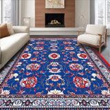 Ultra Soft Area Rug, Non Slip, Stain Resistant, Washable Area Rugs for Living Room, Bedroom, Rustic Geometric Colorful Palette(Blue)