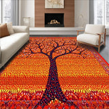 Ultra Soft Area Rug, Non Slip, Stain Resistant, Washable Area Rugs for Living Room, Bedroom, Whimsical Colorful Garden Scene(Orange)