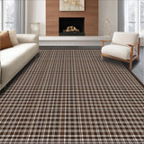 Ultra Soft Area Rug, Non Slip, Stain Resistant, Washable Area Rugs for Living Room, Bedroom, Chic Neutral Colored Lattice Aesthetic(Brown)