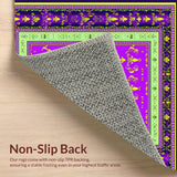 Ultra Soft Area Rug, Non Slip, Stain Resistant, Washable Area Rugs for Living Room, Bedroom, Rustic Purple and Green Palette(Purple)