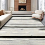 Ultra Soft Area Rug, Non Slip, Stain Resistant, Washable Area Rugs for Living Room, Bedroom, Elegant Minimalist Monochrome Stripes(Beige)