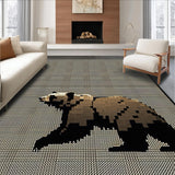 Ultra Soft Area Rug, Non Slip, Stain Resistant, Washable Area Rugs for Living Room, Bedroom, Striking Modern Organic Shapes(Brown)