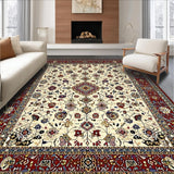 Ultra Soft Area Rug, Non Slip, Stain Resistant, Washable Area Rugs for Living Room, Bedroom, Luxurious Classic Ornate Patterns(Ivory)