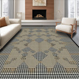 Ultra Soft Area Rug, Non Slip, Stain Resistant, Washable Area Rugs for Living Room, Bedroom, Sophisticated Geometric Contrast Theme(Gray)