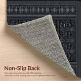 Ultra Soft Area Rug, Non Slip, Stain Resistant, Washable Area Rugs for Living Room, Bedroom, Rustic Minimalist Tiled Aesthetic(Black)