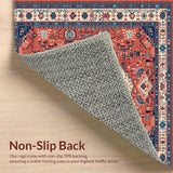 Ultra Soft Area Rug, Non Slip, Stain Resistant, Washable Area Rugs for Living Room, Bedroom, Chic Trellis Pattern with Depth(Orange)