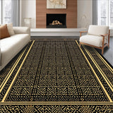 Ultra Soft Area Rug, Non Slip, Stain Resistant, Washable Area Rugs for Living Room, Bedroom, Sophisticated Curvilinear Patterns in Gold(Gold)