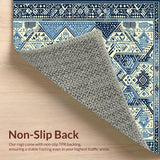 Ultra Soft Area Rug, Non Slip, Stain Resistant, Washable Area Rugs for Living Room, Bedroom, Abstract Boho Cream(Blue)