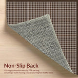 Ultra Soft Area Rug, Non Slip, Stain Resistant, Washable Area Rugs for Living Room, Bedroom, Chic Neutral Colored Lattice Aesthetic(Brown)