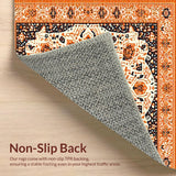 Ultra Soft Area Rug, Non Slip, Stain Resistant, Washable Area Rugs for Living Room, Bedroom, Chic Colorful Pom Pom Arrangement(Orange)