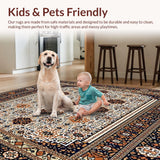 Ultra Soft Area Rug, Non Slip, Stain Resistant, Washable Area Rugs for Living Room, Bedroom, Geometric Spotted Boho Area(White)