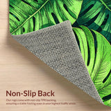 Ultra Soft Area Rug, Non Slip, Stain Resistant, Washable Area Rugs for Living Room, Bedroom, Vibrant Botanical Hallway Rug for Indoor Outdoor Use(Green)