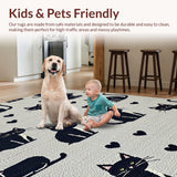 Ultra Soft Area Rug, Non Slip, Stain Resistant, Washable Area Rugs for Living Room, Bedroom, Vibrant Cartoonish Animal Accent(Gray)