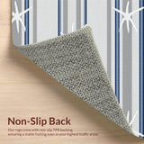 Ultra Soft Area Rug, Non Slip, Stain Resistant, Washable Area Rugs for Living Room, Bedroom, Coastal Rustic Starfish Charm(Gray)