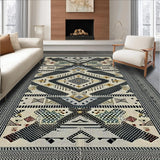 Ultra Soft Area Rug, Non Slip, Stain Resistant, Washable Area Rugs for Living Room, Bedroom, Rustic Textured Contrast Elements(Black)